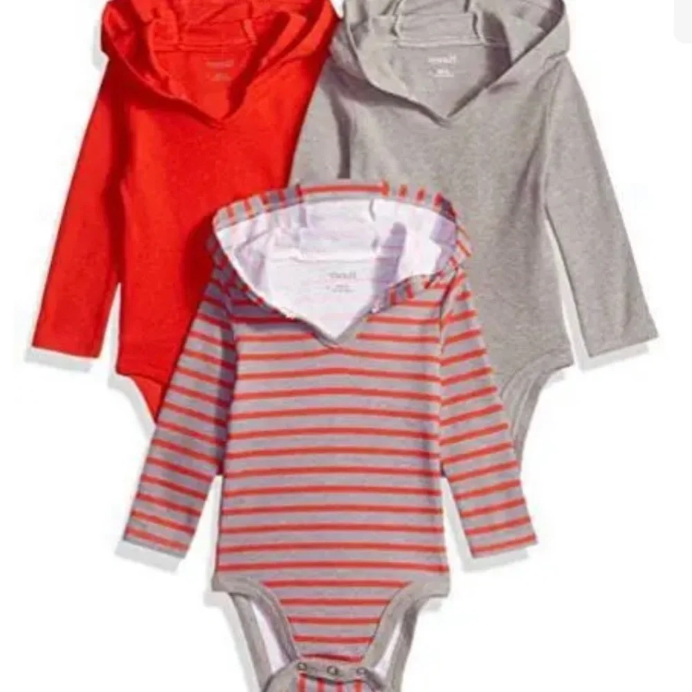 Baby Flexy 3Pack Hoodie Bodysuits. NWT